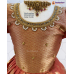 Kids Silk Frock Pattu Gown with Lotus Aari Work and Elephant Border